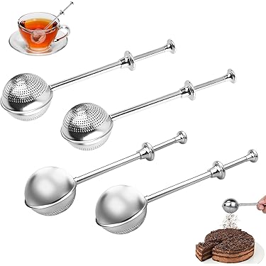 2er Set Teezangen Aus Edelstahl 304 - Praktische Tee-Eier Mit Teleskopgriff Für Losen Tee & Küche