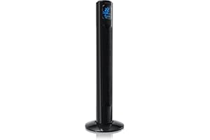 Brandson - Ventilateur Colonne avec télécommande - oscillant - 45W - 3 Niveaux de Vitesse Low Medium High minuterie 3 Modes de Fonctionnement Oscillation 60 commutable - Ecran LED - Noir