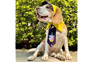 Dog-O-Bow Unicorn Neck Tie & Cap Combo Fun, Comfortable & Stylish Dog Accessory (Large)