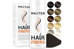 MAXTER WŁOSOWY FIBER - Puder do włosów dla mężczyzn i kobiet w celu ukrycia łysienia - proszek do włosów z mikrofibry dla gęstości i objętości - ciemnobrązowy 28g