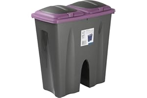 GUARANTEED4LESS 50L purple double recycling dustbin for cardboard disposal in plastic.