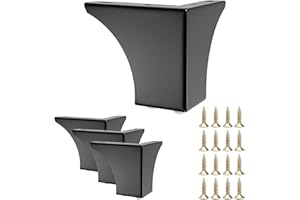 SUMNACON 4 Stück 10cm Möbelfüße aus Stahl Schrankfüße Beine für Stühle Tisch Schrank TV-Schränke Schubladen Sofa Mit Schrauben Möbelbeine Einfachen Montage Dreieck(Schwarz)