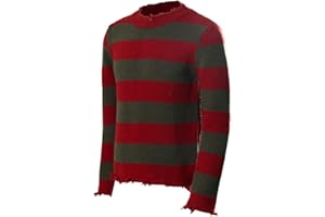 NUWIND Freddy Krueger Maglione a Righe Maglione Lavorato a Maglia Nightmare on Elm Street Costume Cosplay per Adulti
