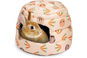 Niteangel Cama de conejo, cueva de conejillo de indias grande, escondite para conejos, hurones, chinchillas, degu, erizos, ardillas y otros animales pequeños