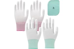 ExcellaElite Heat Protection Gloves for Hair Styling 2 Pairs with a Cyan Curling Iron PadHeat Gloves for Hair Styling for Curling Flat Iron and Curling Iron Suitable for Left and Right Hands