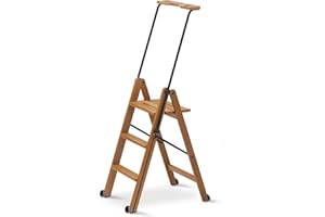 Scala 3 gradini TUSCANIA 170/3, Legno - Chiudibile - Con sistema di sicurezza - Finitura Ciliegio - Arredamenti Italia