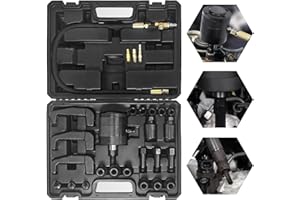 ENNJING 29pcs Injection Puller, Pneumatic Diesel Injector Puller, Air Vibration Diesel Injector Removal Tool Kit With 3pcs Pro-longation Tool & 4 pcs Standard Connector US/UK/EU/JP