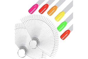 HAO ZHU 100-Piece Nail Swatches Sticks in Transparent, Nail Art Tips Color Sticks Pop Sticks Nail Display Ring for Nail Gel Polish Practice,Salon Nail Display Techniques