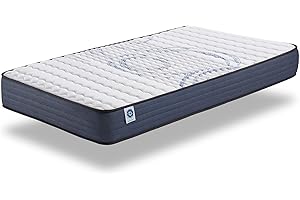 NATURALEX - Matelas PerfectSleep 90x190 cm - Soutien Mousse à mémoire de Forme - Accueil Blue Latex - Confort Équilibré - Respirant - 7 Zones - Réversible Face été/Hiver - Fabriqué en Europe