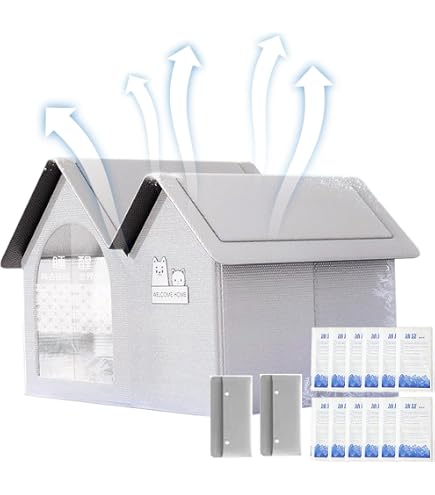 Maison De Chat Extérieure Rafraîchissante Avec Poche à Glaçons - Abri Portable Isolé été