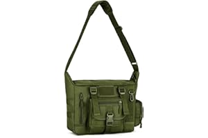 HUNTVP Messenger Bag Tactical Cross Body Bag Men Military Shoulder Bags Laptop Pack for Men Women Work Travelling Camping Hiking Outdoor (Black/Brown/Grey/Green)