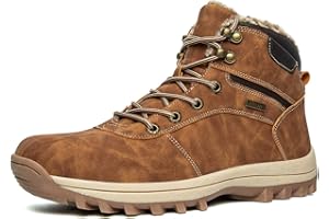 Veool Herren Schneestiefel Winter Wasserdicht Stiefeletten Warme Pelz für Outdoor Booties Mode Slip On Schuhe