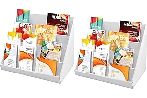 EVERGOODS 2PCS Cardboard Display Stand 38x22x20CM Bookshelf 4 Tier Storage Stands Pre-assembled Retail Display Rack for Toys Books