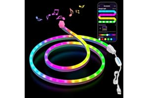 KIMIMARA Neon Ruban LED 1m RGB avec Contrôle APP, Changement de Couleur, Segmentable, Synchronisation Musicale - Bandeau Lumineuse pour Déco Intérieur Maison