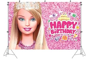 IOSCDH Prinzessin Party Hintergrund Dekoration, Bar-bie Prinzessin Thema Party Prinzessin Hintergrundfoto Prinzessin Party Backdrop Dekoration Für Jungen Und Mädchen Kindergeburtstag Deko Banner C