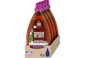 BOTANICA BY AIR WICK Botanical Origin Suavizante para ropa ecológico apto para pieles sensibles, Fragancia Jazmín Fresco y Lavanda Silvestre - 200 lavados (4 botellas x 50 lavados)