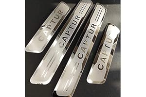 ENFILY 4Pcs Accessoires de Protection de Plaques de Seuil de Porte de Voiture en Acier Inoxydable pour CAPTUR 2014-2023, Bande Décorative Anti-Usure de Seuil