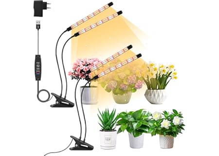 2Pack 2-huvud växtlampor, odlingslampor för krukväxter, fullspektrum odlingslampor med klämma, autom - Amazon Deal & Rabatt