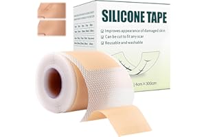 NAILPRETTY Pansement silicone cicatrice, silicone scar sheets Réutilisable Pour le visage et le corps, Aide à Améliore l'apparence visible, Coupe Facile à la Taille, 1,6"x120"-3M