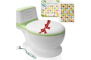 PARVULITOS Orinal Infantil para niños y niñas desde los 18 meses - Cómodo, Estable y Fácil de Limpiar – Orinal Bebe que Incluye Pegatinas – Vater para Niños con Tapa y Respaldo – WC Portátil niños