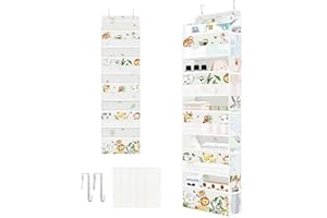 Clastyle Portaoggetti da Appendere Animale Grigio con 5 Tasche, Elefante Organizer da Appendere per Bambini Vestiti Pannolino Giocattolo, Scimmia Organizzatore Appeso da Porta per Soggiorno Bagno