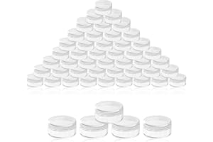 SATIFICER 50 x 5 m, contenitori cosmetici trasparenti e trasparenti, piccoli vasetti rotondi chiari vuoti, per lozione, balsamo, crema, accessori per unghie