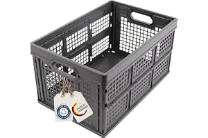 KLAPPBOX 45 LITER, stabil transportlåda, tillverkad i Tyskland, 52,5x34,5x28 cm, hopfällbar shoppinglåda, max. 175 kg