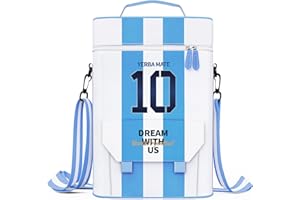 CUOPRU Bolsa Matera de para Kit de Yerba Mate, Bolsa de Transporte Argentina Captain NO.10, Doble Capa, Impermeable, 2 Bolsillos para Botellas de Vino, Bolsas portátiles