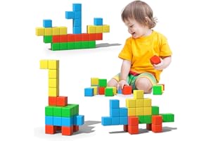 Asago Magnetische Bausteine Würfel 28 Stück, große Magnetsteine 34mm 3D Magnete Puzzle zum, Training des Gehirns für Kinder