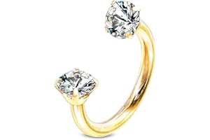 Stachelkleid Hufeisen Piercing Chirugenstahl 316l Septum Ring Zirkonia Kristal 1,2 mm Ohr Nasenpiercing Nippel Intim Silber Schwarz Gold Rose Glitzer Tragus Helix Farben Innengewinde