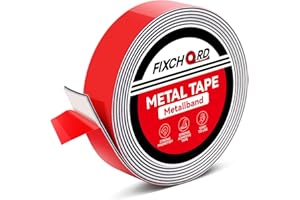 FIXCHORD Metal Tape, Ferrous Tape for Magnets, Metallic Steel Strip, Metal Strip with Adhesive Backing, Metal Tape Self Adhesive, Self Adhesive Metal Tape for Tonies & Magnetic Objects 3m*35mm