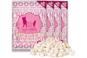 PACK'N PRIDE PACK’N PRIDE Freeze Dried Cat Treats, 4 Pack*30g=120g for Indoor Cats with Natural Chicken Breast Meat, Grain-Free, Low-fat Cat Snacks