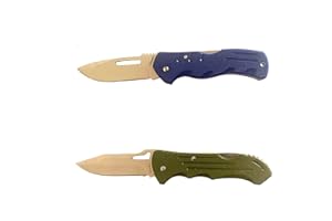 ADCSHOP - Zestaw dwóch scyzoryków, jeden zielony i jeden niebieski. wykonany ze stali 3CR13MOV i satynowej ABS