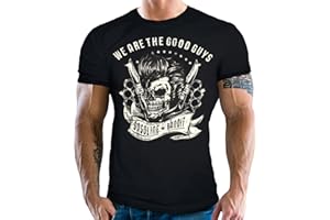 GASOLINE BANDIT® Biker Racer Rockabilly T-Shirt: We Are The Good Guys