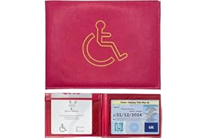 Woodland Leathers Disabled Badge & Timer Holder, Blue Badge Wallet Protector, Pink