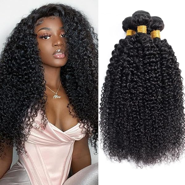 BLY 7A Mongolisches Echthaar – Afro Kinky Curly, 3 Bündel, Unbehandelt, Natürliche Farbe (#1–1b), Für Weaves & Extensions