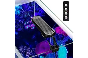 Rhitchy Illuminazione a LED per acquario: lampada RGB per acquario, 5 livelli di luce, illuminazione a LED, 14 modalità di illuminazione, lampada a LED per acquario, acquario, serbatoio di pesce