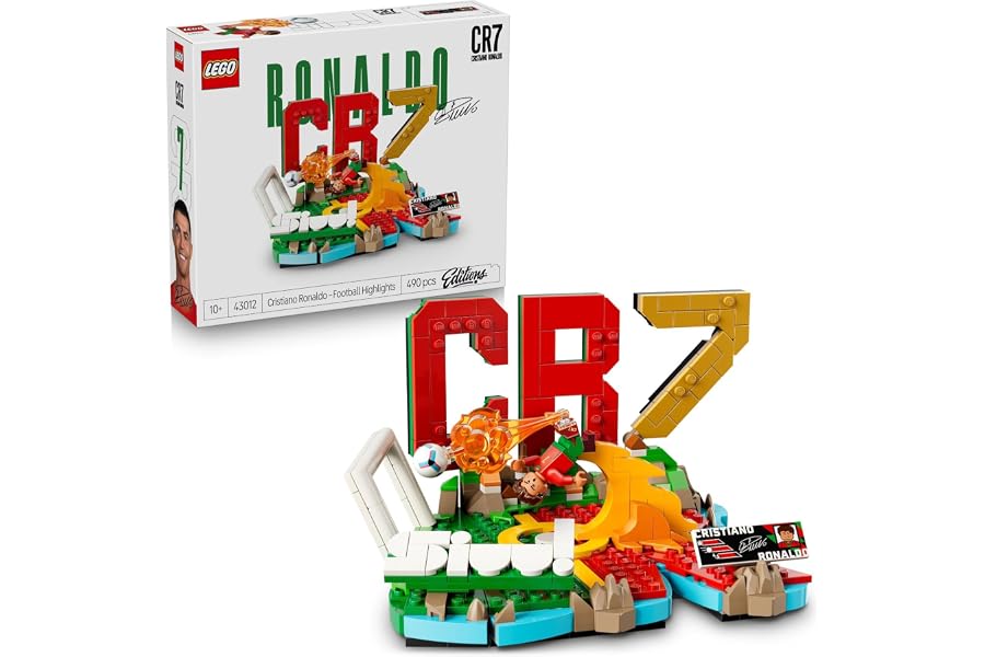 LEGO Editions Cristiano Ronaldo - Fußball-Highlights Spielzeug - 3D Modellbau mit Minifigur zum Sammeln - Kinderzimmer Deko -