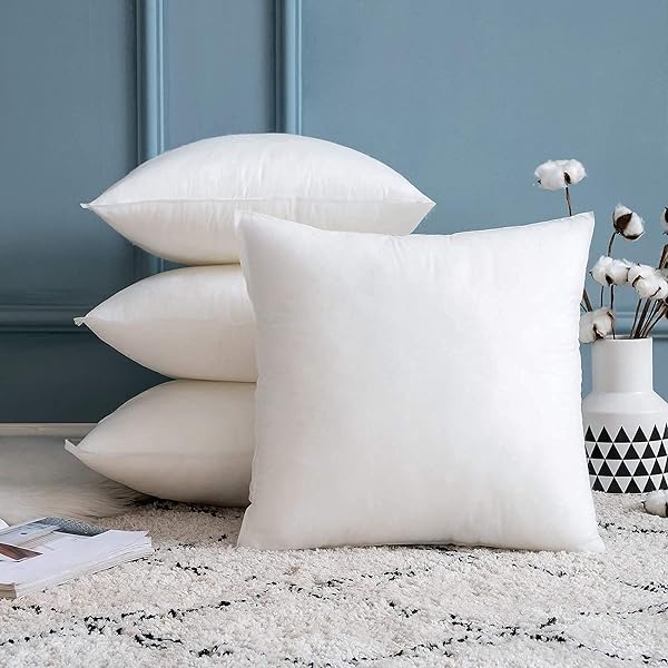 Acanva 18x18 Inch Pillow Insert - Hypoallergenic Polyester, Square Form Sham Stuffer, 1-Pack, White - View #5