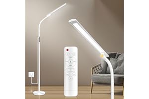 Hottoerak Floor SAD Lamp, 10000 LUX Sad Light, UV-Free Sad Light Lamp with Remote and Touch Control, 5 Color Temperature & 5 Brightness, Adjustable Height Daylight Lamp for Office/Home