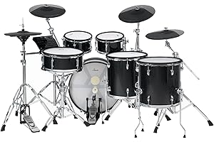 XDrum DD-670 PLUS Mesh E-Drum Kit - elektronisches Schlagzeug mit echter HiHat und Holzkesseln - 14" Snare-Pad und 20" Kick-Pad - 720 Sounds, 20 User-Kits - inkl. Hardware - Black Sparkle