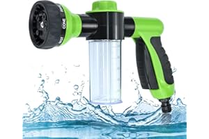 YIBANG Spray Gun Nozzle, Attachment Garden Hose with 8 Modes, High Pressure Hand Shower, Garden Hose Attachment with Soap Dispenser for Watering, Pets, Bathroom, Car Washing