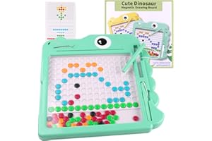 KIDSFUN Tavola da Disegno Magnetica , Lavagnetta Magnetica Bambini, 2 Penne Magnetiche Forti e Perline Colorate, Giocattoli montessori, Giocattoli da viaggio, Regali di Compleanno per Bambini 3 4 5 6 anni