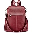 Kattee Women Real Leather Backpack Purse Anti-Theft Rucksack Fashion Shoulder School Bag Fits 11 inches Tablet