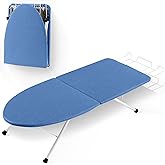 JUPPLIES Folding Ironing Board for Home &ndash; Small Ironing Table (80 &times; 30 cm) with Non-Slip Legs, Washable Cotton Cover and Stee