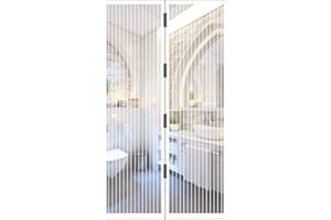 JustGo Zanzariera Magnetica Finestra Adattabile e Regolabile, Chiusura Automatica a Calamite, Istruzioni di Montaggio Chiare, Calamite Potenti, Bianco, 90 x 160 cm