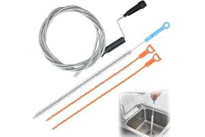 HAASIKI 4 Stück Abflussreiniger Spirale, Abflussreiniger Spirale Sticks, Rohrreinigungsbürste Edelstahl-Kanalreiniger,Abflussreiniger Sticks, Abfluss Bürste,Flexible Reinigungsbürste für Toiletten, Kanäle