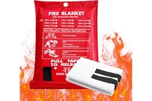 MEYAGOT Coperta Antincendio,1.5 * 1.5m Telo Antincendio Antifuoco,Coperta Emergenza Grande In Fibra,Coperte Antincendio In vetroresina Per Cucina,Campeggio,Auto,Casa