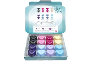 SPOTLESS LEOPARD Mixed Scents Wax Melts: 16 Heart Shaped Melts in a Presentation Gift Box 2 of Each Black Opium, Alien, Snow Pixie, Lavender, Baby Powder, Black Cherry, Fresh Linen and Coconut