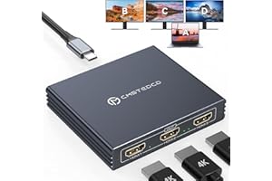 FQuanmap USB C zu HDMI Splitter für 3 Monitore mit 100W PD 4K@60Hz USB-C zu 3 HDMI Adapter 1 in 3 Out Support Extended Mode auf Windows für Thunderbolt 3 oder höher Port